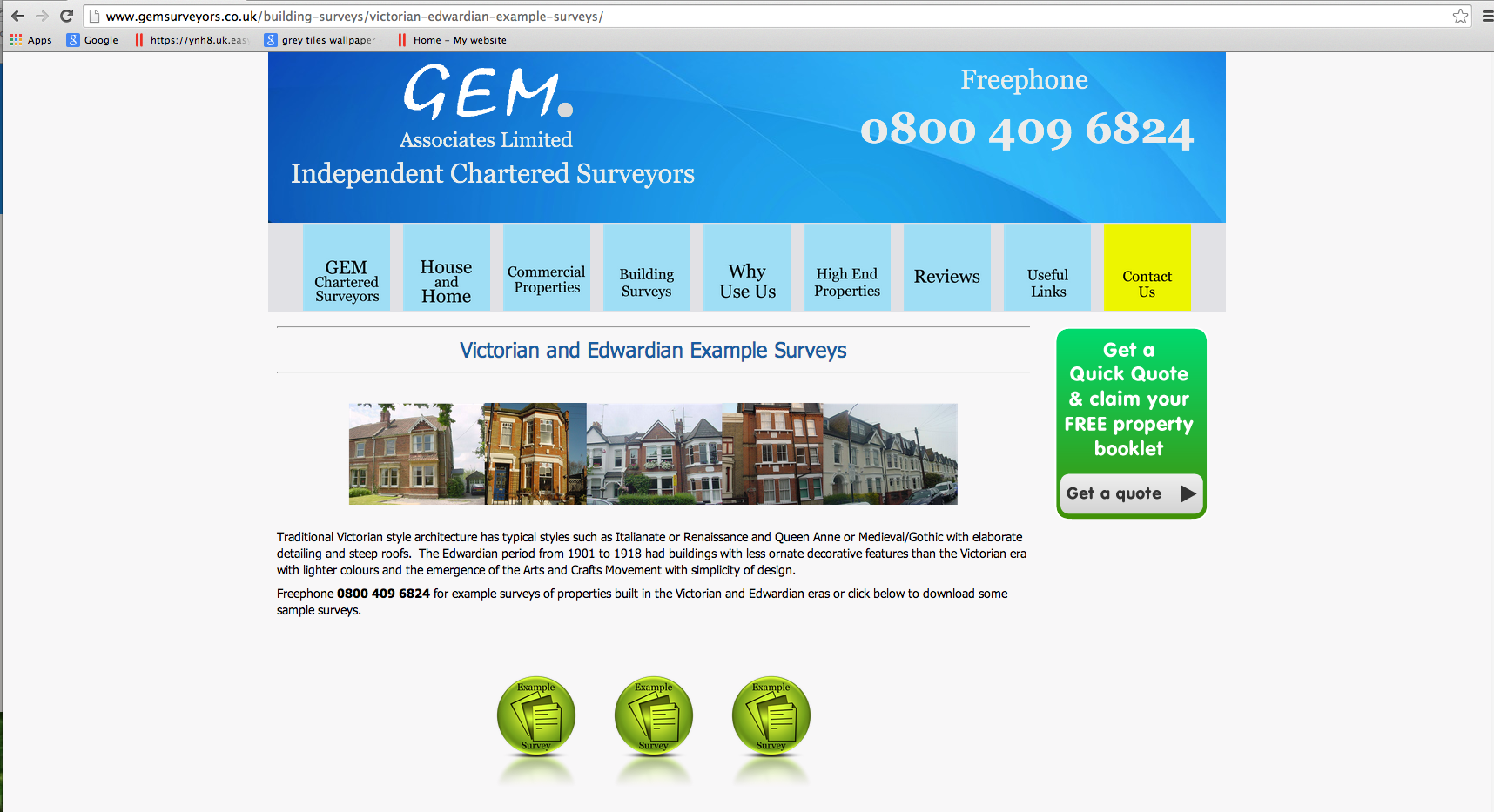 GEM Surveyors - Victorian and Edwardian Example Surveys