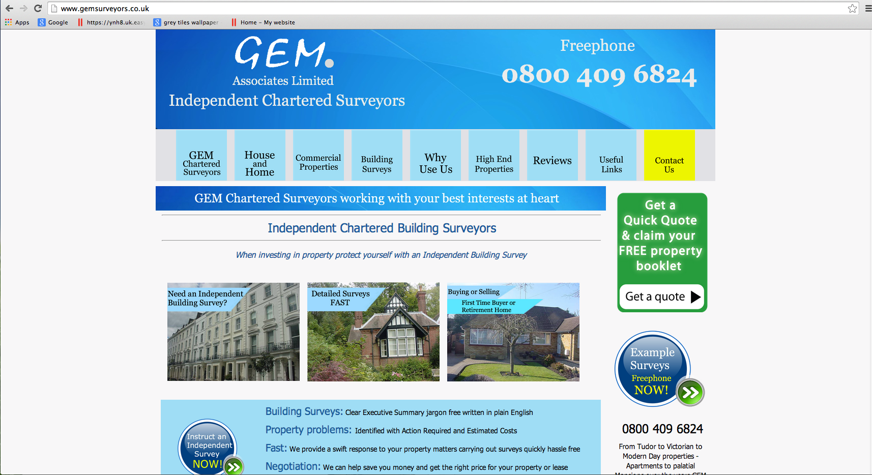 Website Brief -  Take a Look at GEMSurveyors